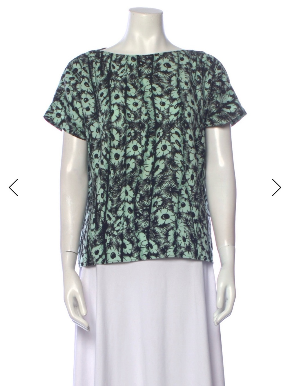 Kenzo Mint Green Short Sleeve Floral-Print Top